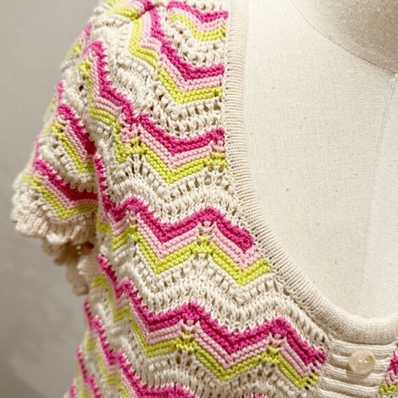 Torrid Pointelle Pullover Flutter Sleeve Sweater Size 0 (0X) - Picture 11 of 16